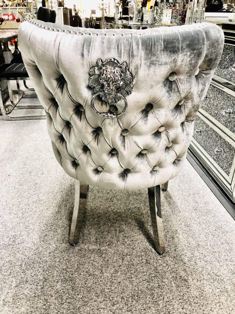 VALENTINO SILVER PEWTER DINING CHAIR