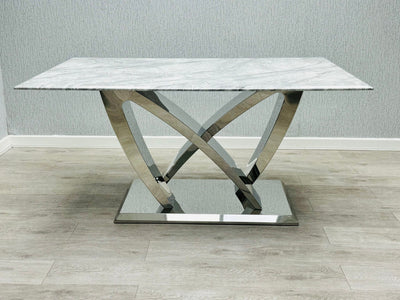 California Grey Marble Dining Table (2 Sizes)