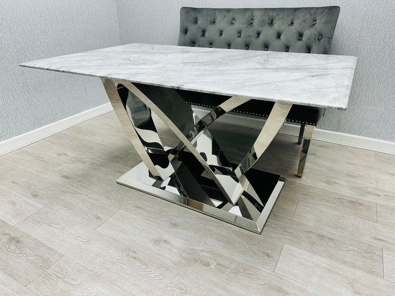 California Grey Marble Dining Table (2 Sizes)