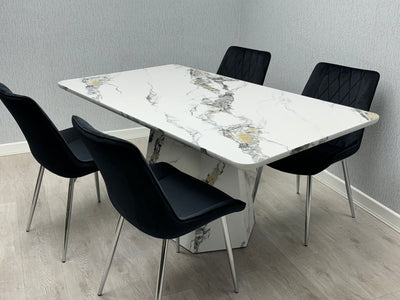 Capri 160cm Marble Effect Dining Table (Table Only)