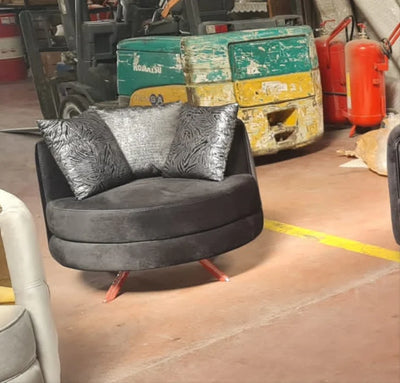 Elmira 1 Seater in Grey and Chrome