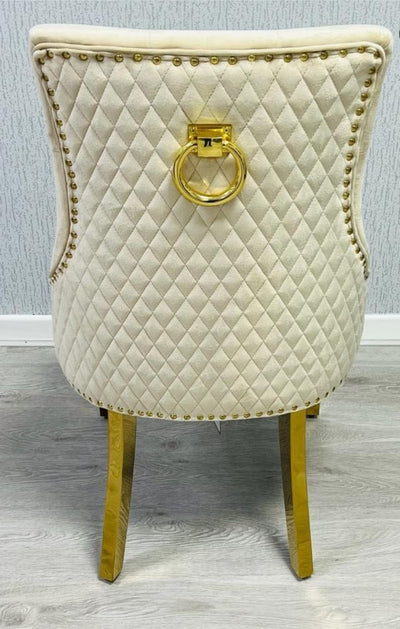 Majestic Velvet Dining Chair Gold Circle Knocker