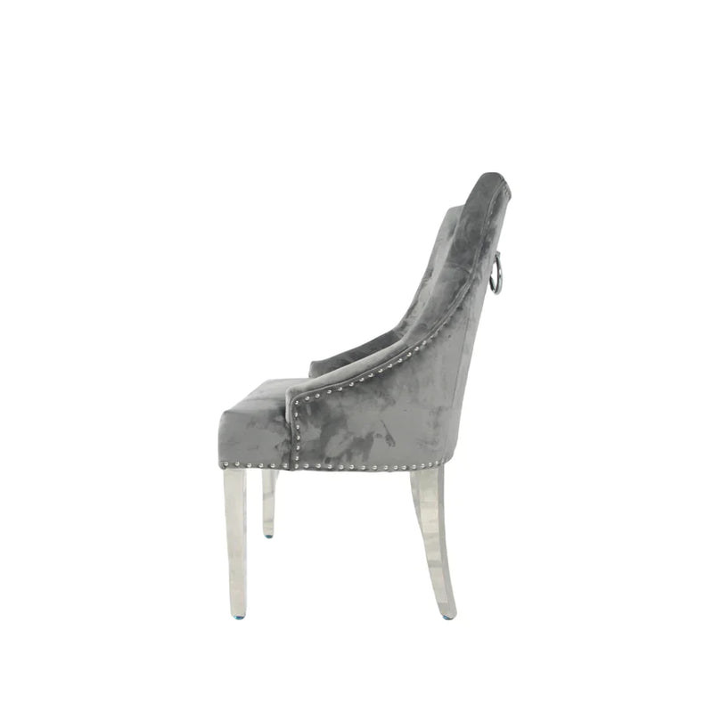 Jessica dining chair in Dark Grey Velvet