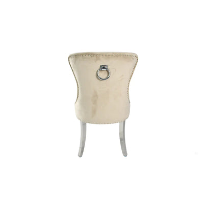 Chelsea Cream Velvet Ring knocker Dining chair