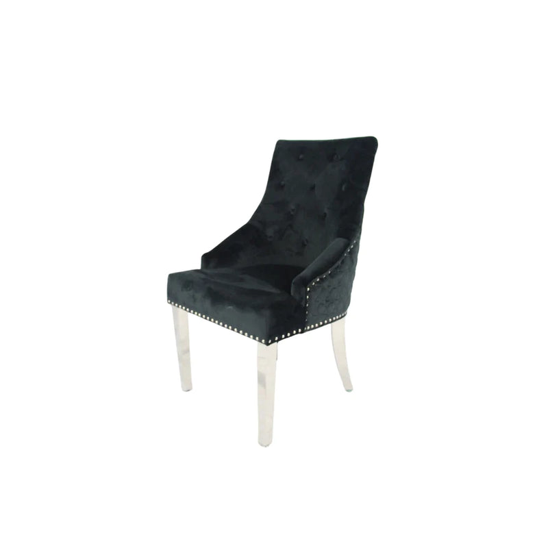 Roma Dining Chair in Black Velvet