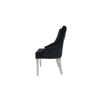 Roma Dining Chair in Black Velvet