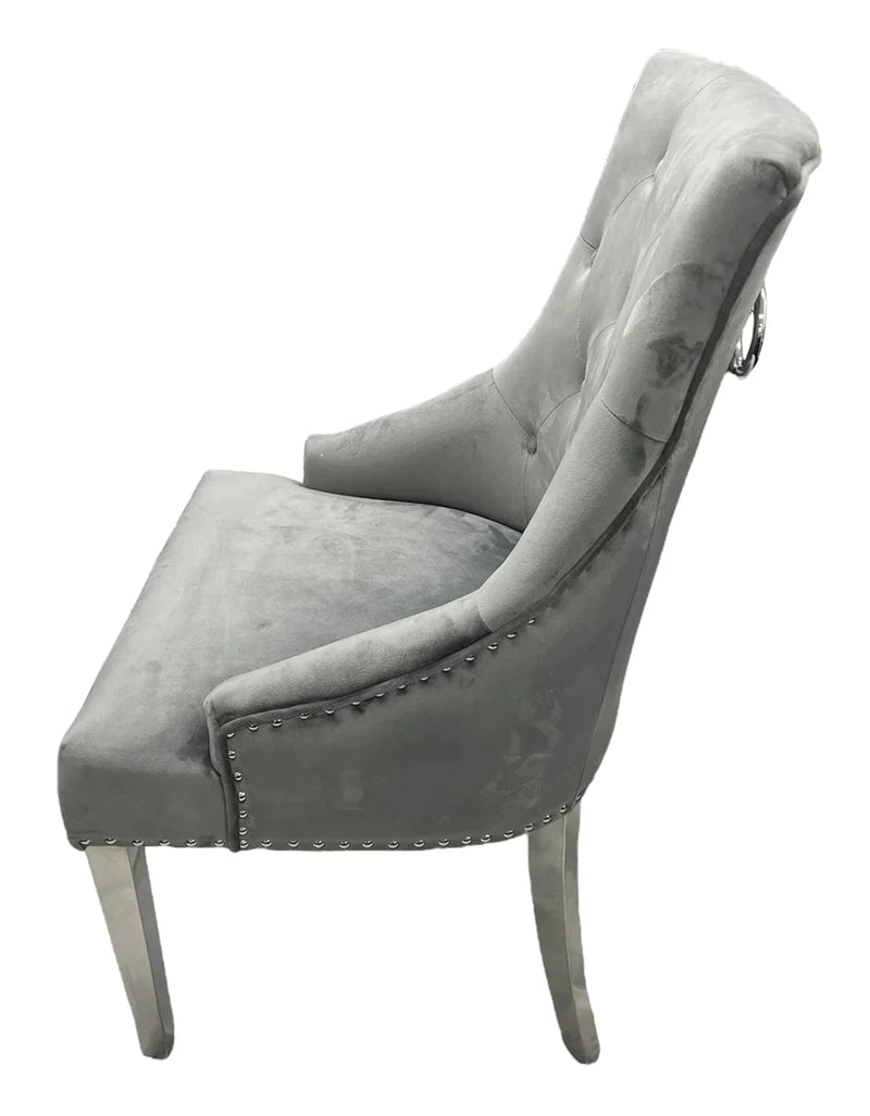 Jessica dining chair in Dark Grey Velvet