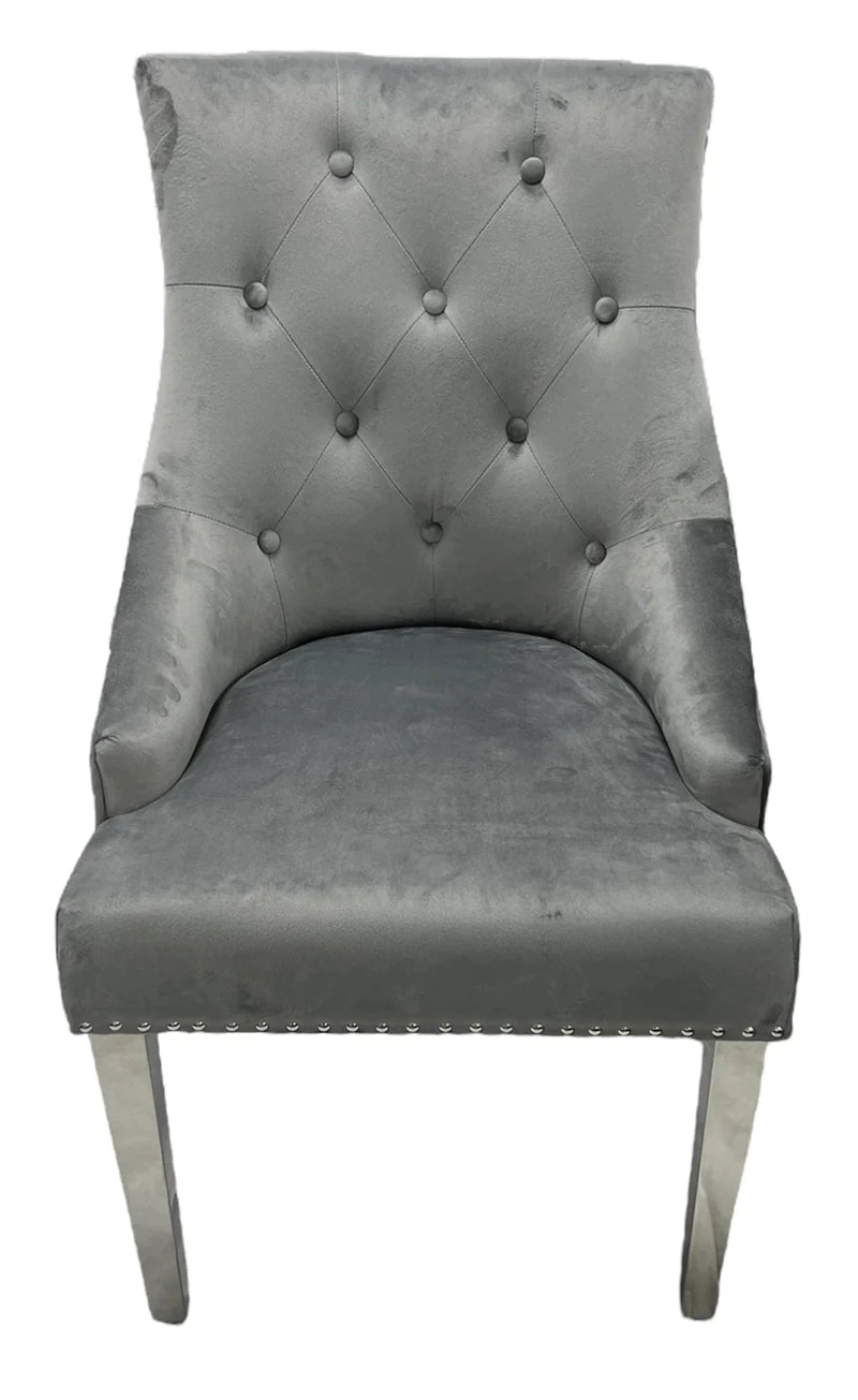 Jessica dining chair in Dark Grey Velvet