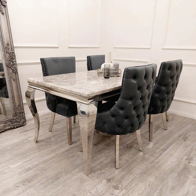 Louis Dining Table + Kensington Dining Chairs