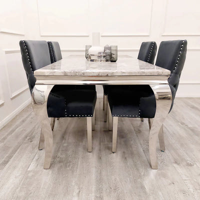 Louis Dining Table + Kensington Dining Chairs