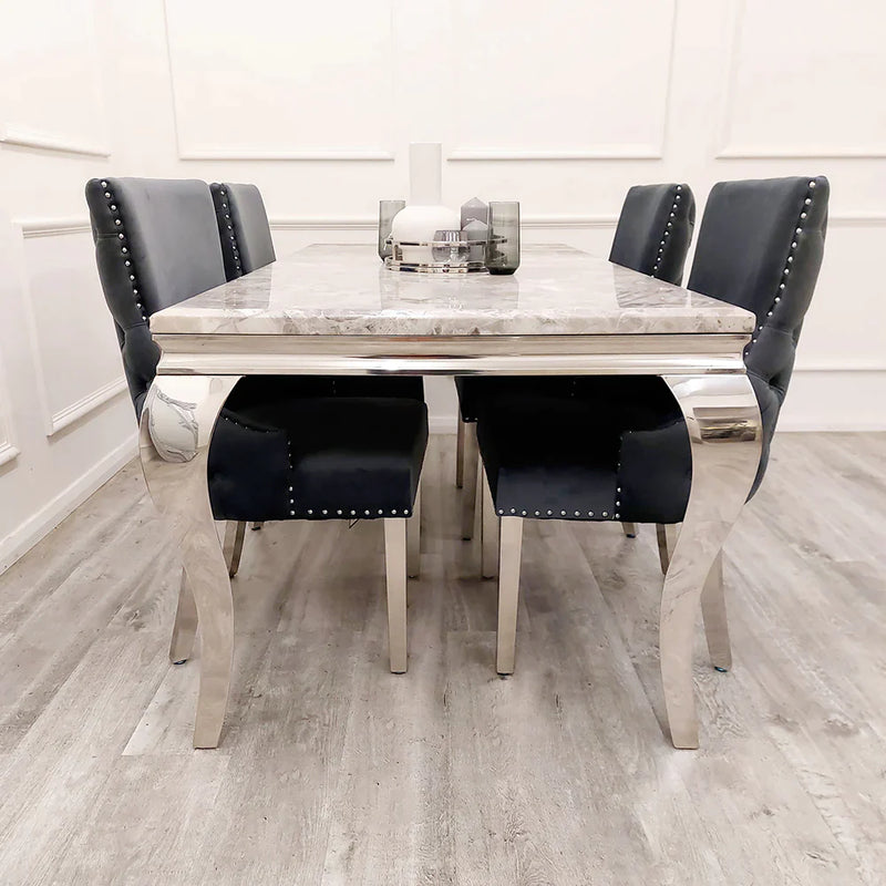 Louis Dining Table + Kensington Dining Chairs