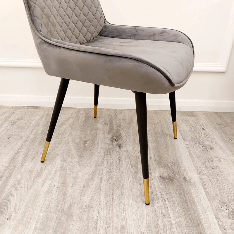 Luna Velvet crossed stich Dining Chair