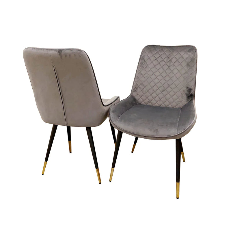 Luna Velvet crossed stich Dining Chair