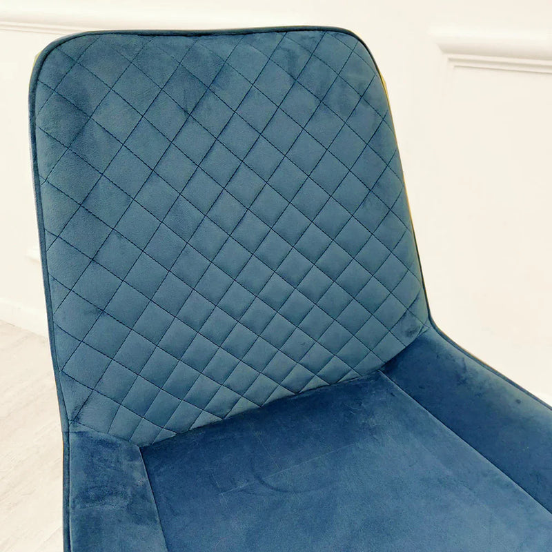 Luna Velvet crossed stich Dining Chair