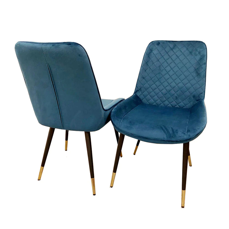 Luna Velvet crossed stich Dining Chair