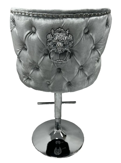 Lewis Barstool In Pewter Velvet