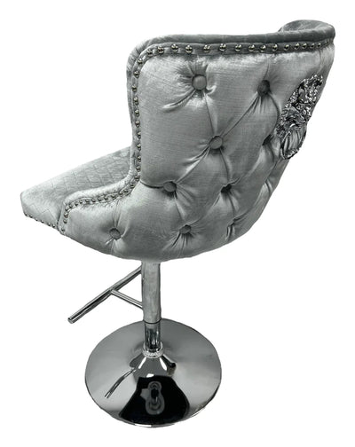 Lewis Barstool In Pewter Velvet