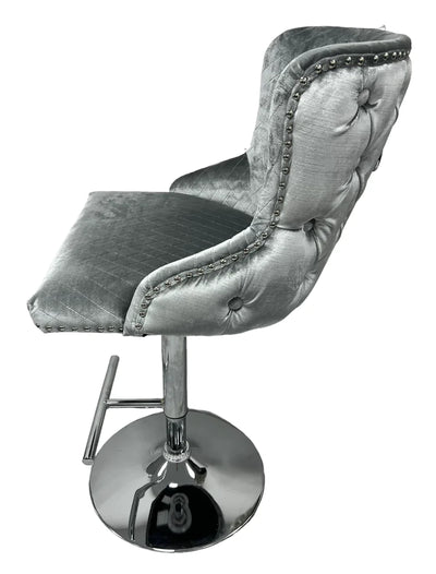 Lewis Barstool In Pewter Velvet