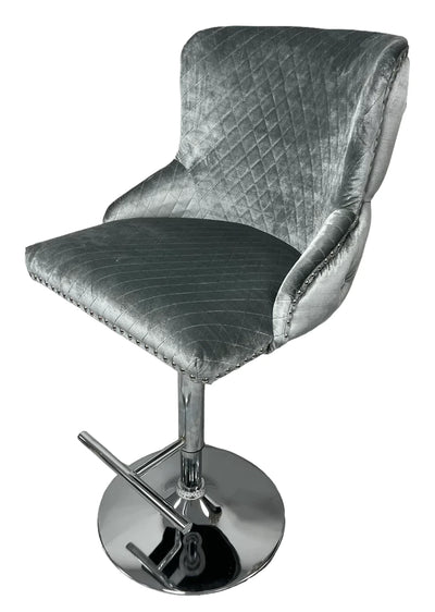 Lewis Barstool In Pewter Velvet