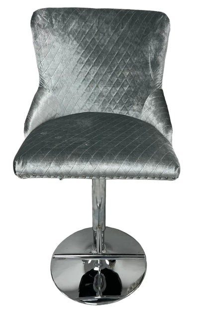 Lewis Barstool In Pewter Velvet