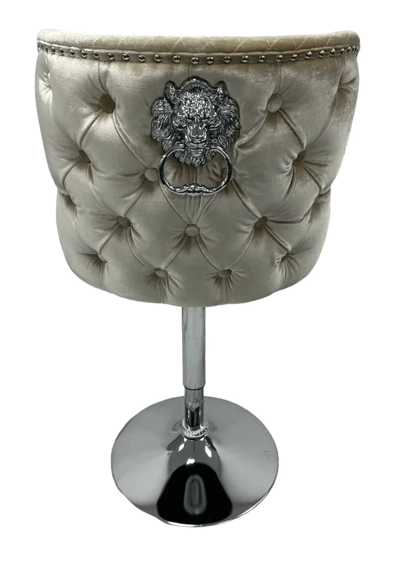 Lewis Barstool In Pewter Velvet