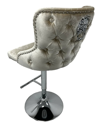 Lewis Barstool In Pewter Velvet