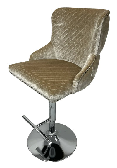 Lewis Barstool In Pewter Velvet