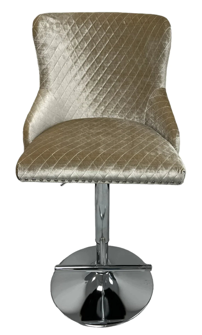 Lewis Barstool In Pewter Velvet