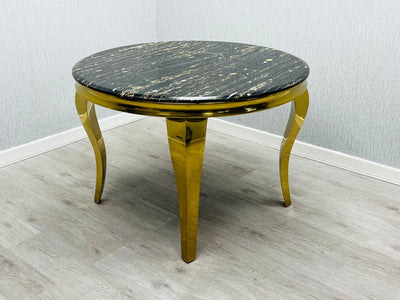 Sofia Round Marble Dining Table - Black & Gold