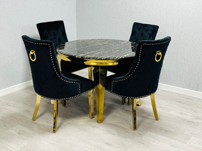 roundmarblediningtableset roundmarblediningtable roundtable rounddiningset velvetdiningchairs velvet furniture furnitureflip décor golddiningtable chromediningtable marbletop diningroom diningroomdecor diningroomideas