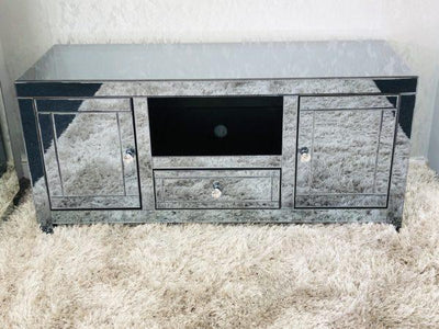 Jasmine Mirrored TV Unit Grey - Furniture Imports LTD