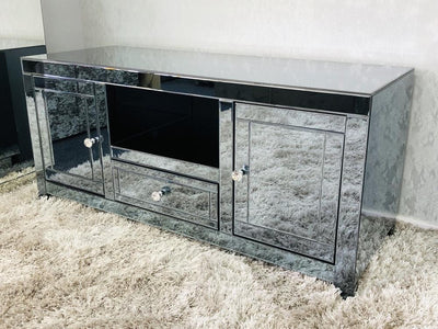 Jasmine Mirrored TV Unit Grey