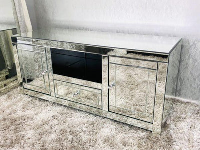 Jasmine Mirrored TV Unit Plain - Furniture Imports LTD