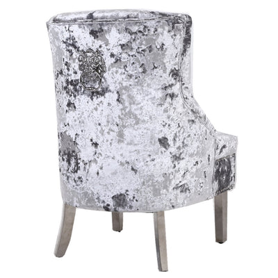 Silver Bedroom Crushed Velvet Wing Chair