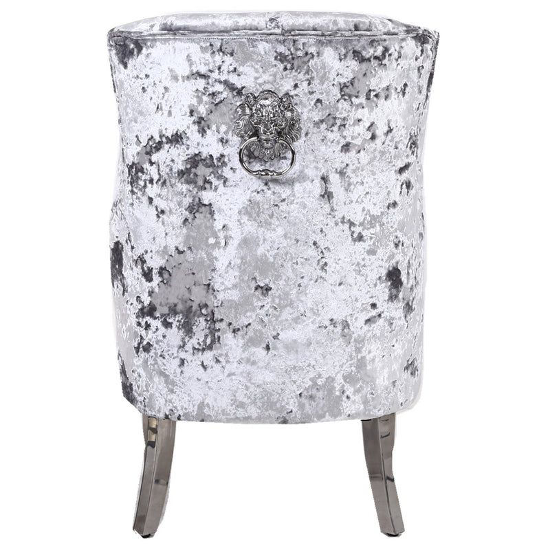 Silver Bedroom Crushed Velvet Wing Chair