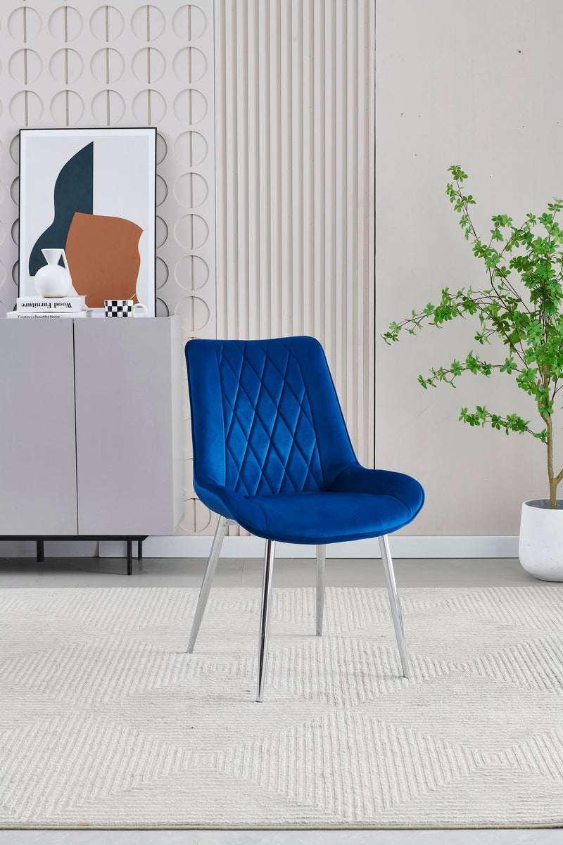 Mortiz Navy Blue  Velvet Dining Chair