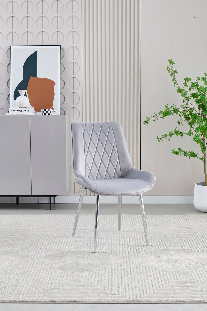 Mortiz Grey Velvet Dining Chair