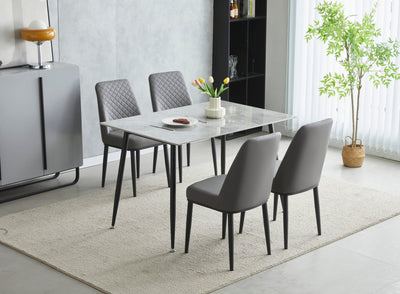 Oxford Ceramic Grey Dining Table 1.2m & 4 Chairs