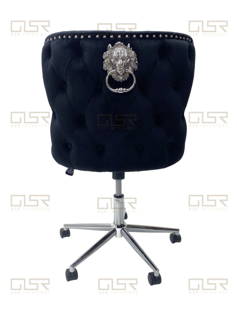 Valentino Grey Velvet Office Chair