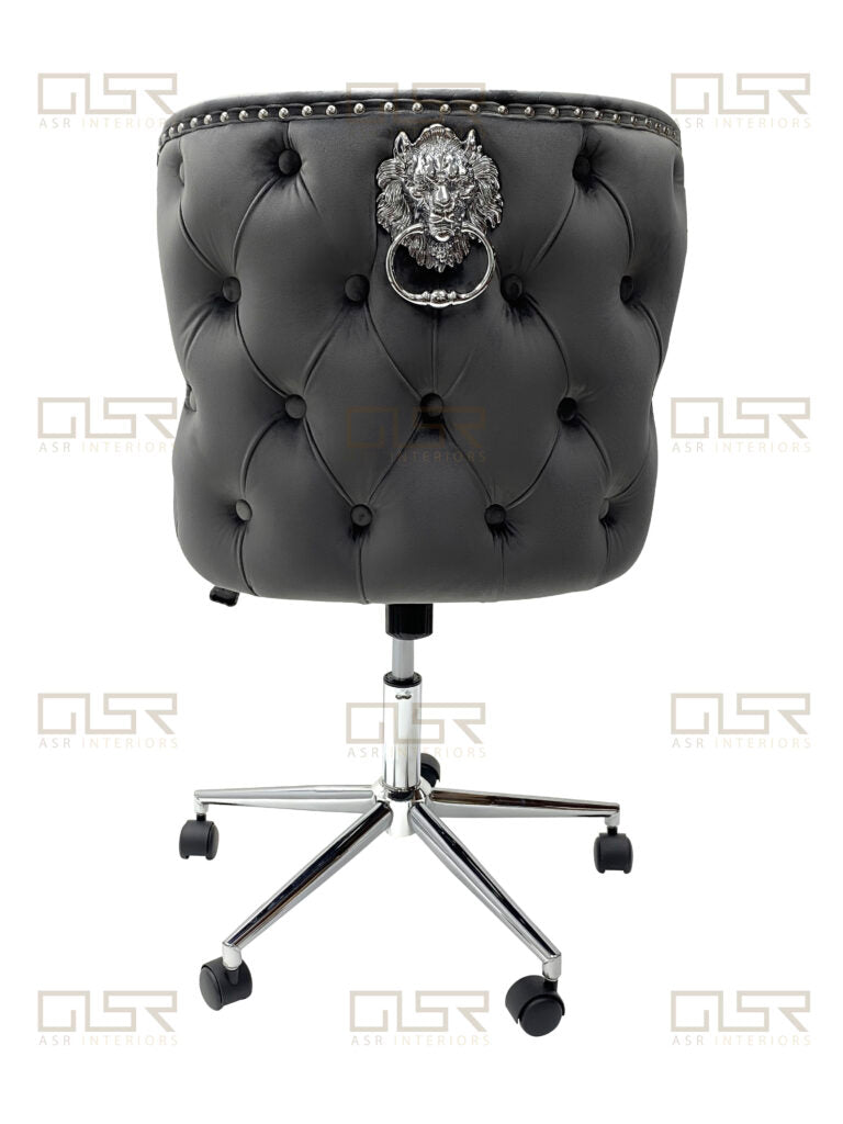 Valentino Grey Velvet Office Chair