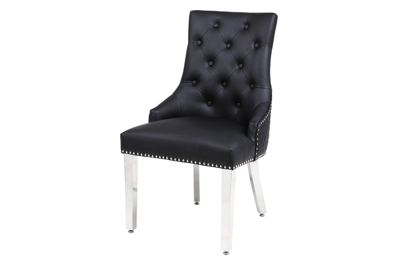 Majestic Hudson Grey/Black PU Leather Dining Chair