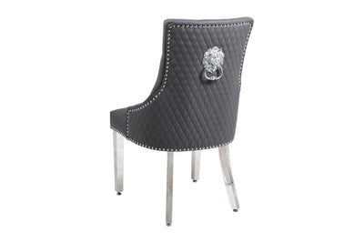 Majestic Hudson Grey/Black PU Leather Dining Chair