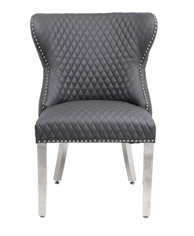 Valentino Hudson Grey Leather Dining Chair