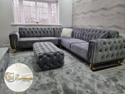 Scarlet Corner Sofa Range In Plush Velvet