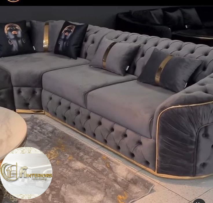 Chrometrimsofa goldtrimsofa velvetsofa dubaisofacollection plushvelvetsofas luxurysofa uniquesofas furniture sofas sofa cornersofa 3+2sofa homedecor design interiordesign livingroom home furnituredesigns love bespoke bespokesofas