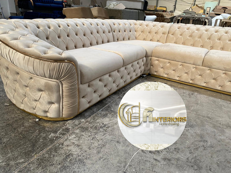 Chrometrimsofa goldtrimsofa velvetsofa dubaisofacollection plushvelvetsofas luxurysofa uniquesofas furniture sofas sofa cornersofa 3+2sofa homedecor design interiordesign livingroom home furnituredesigns love bespoke bespokesofas