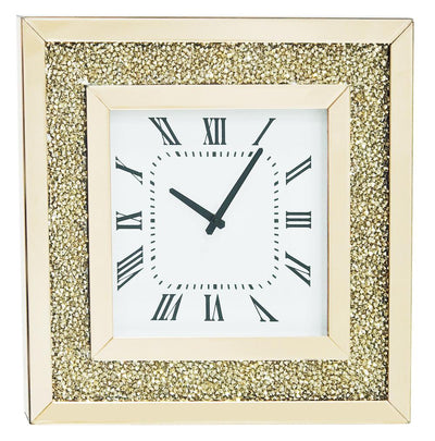 Rose Gold Mirrored Wall Clock - Furniture Imports LTD
