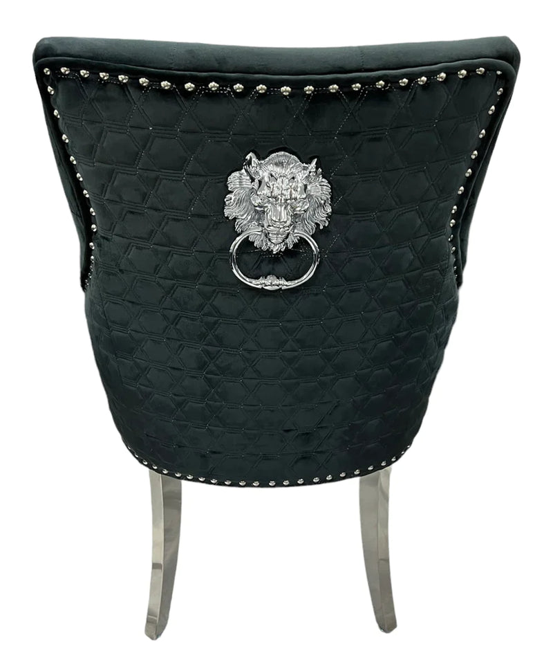 Roma Dining Chair in Black Velvet