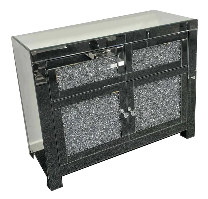 Crushed diamond Door 2 Drawer Small Sideboard