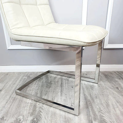 Tara Faux Leather Dining Chair  with plain Back & Stitch Detail